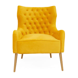   Yellow Velvet Tufted Accent Chair | Oroa.com