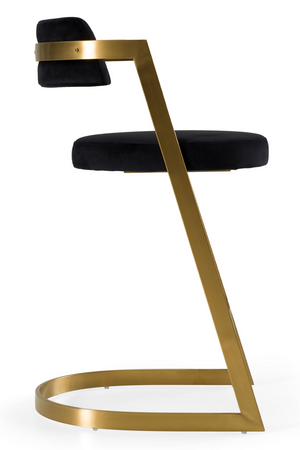   Gold Framed Cantilevered Counter Stool | Oroa.com