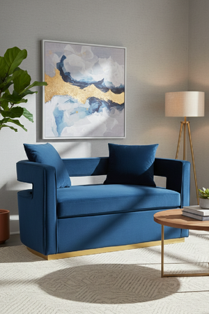   Blue Velvet Loveseat | Oroa.com