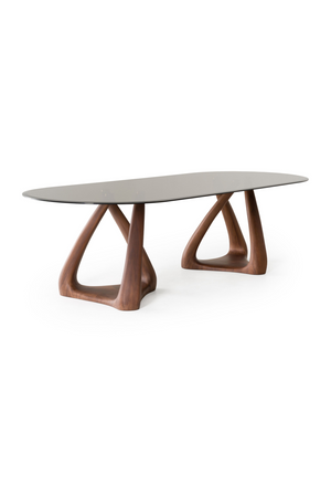   Gray Glass Oval Dining Table | Oroa.com