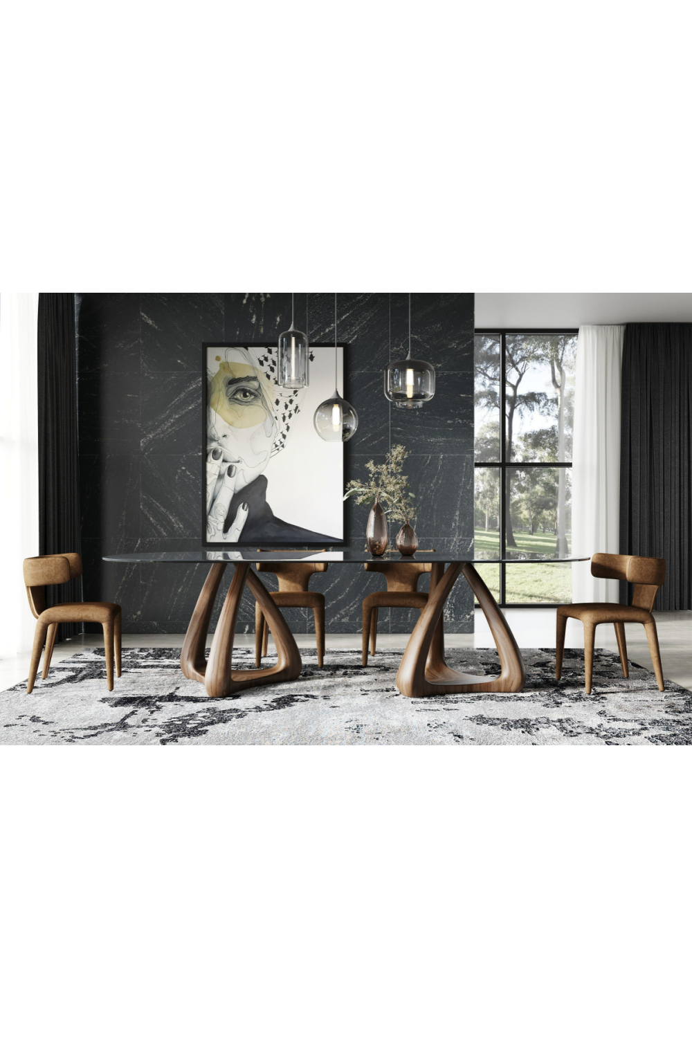   Gray Glass Oval Dining Table | Oroa.com