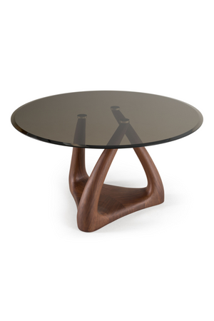   Gray Glass Round Dining Table | Oroa.com