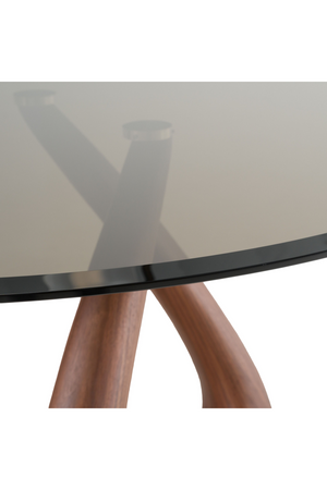   Gray Glass Round Dining Table | Oroa.com