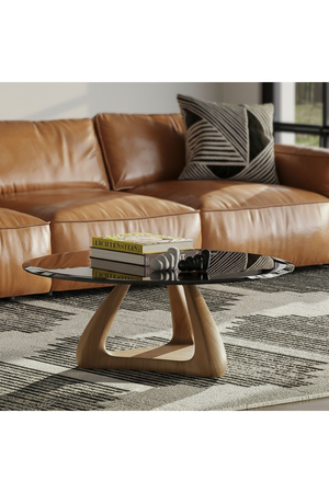   Round Gray Glass Coffee Table | Oroa.com