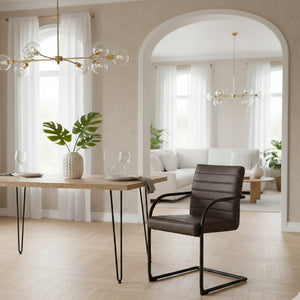   Vegan Leather Cantilevered Dining Chair | Oroa.com