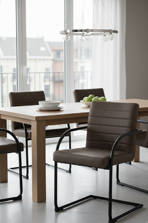   Vegan Leather Cantilevered Dining Chair | Oroa.com