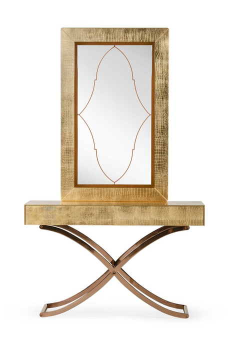   Gold Crocodile Mirror Console Table | Oroa.com