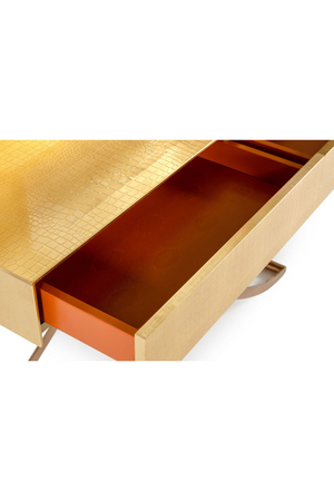   Gold Crocodile Mirror Console Table | Oroa.com