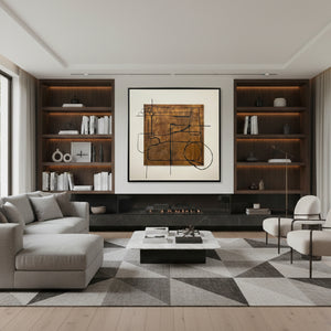   Brown Minimalist Art Print 71" x 71" | Oroa.com