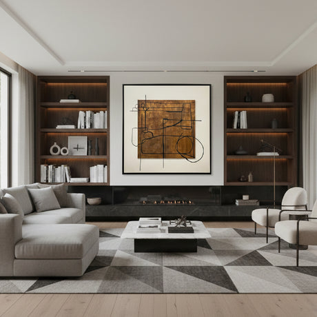  Brown Minimalist Art Print 71" x 71" | Oroa.com