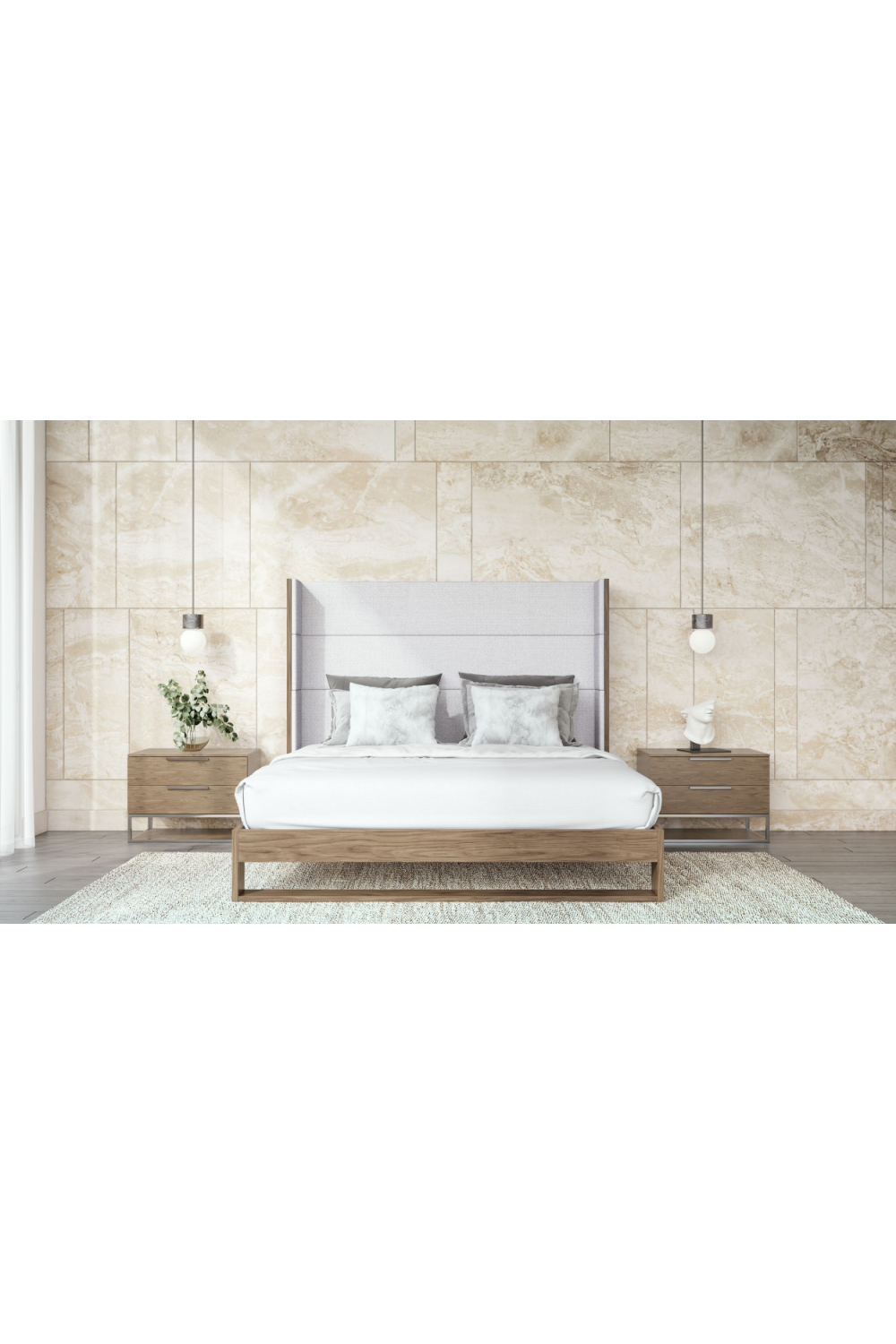   Gray Cotton Twill Bed | Oroa.com