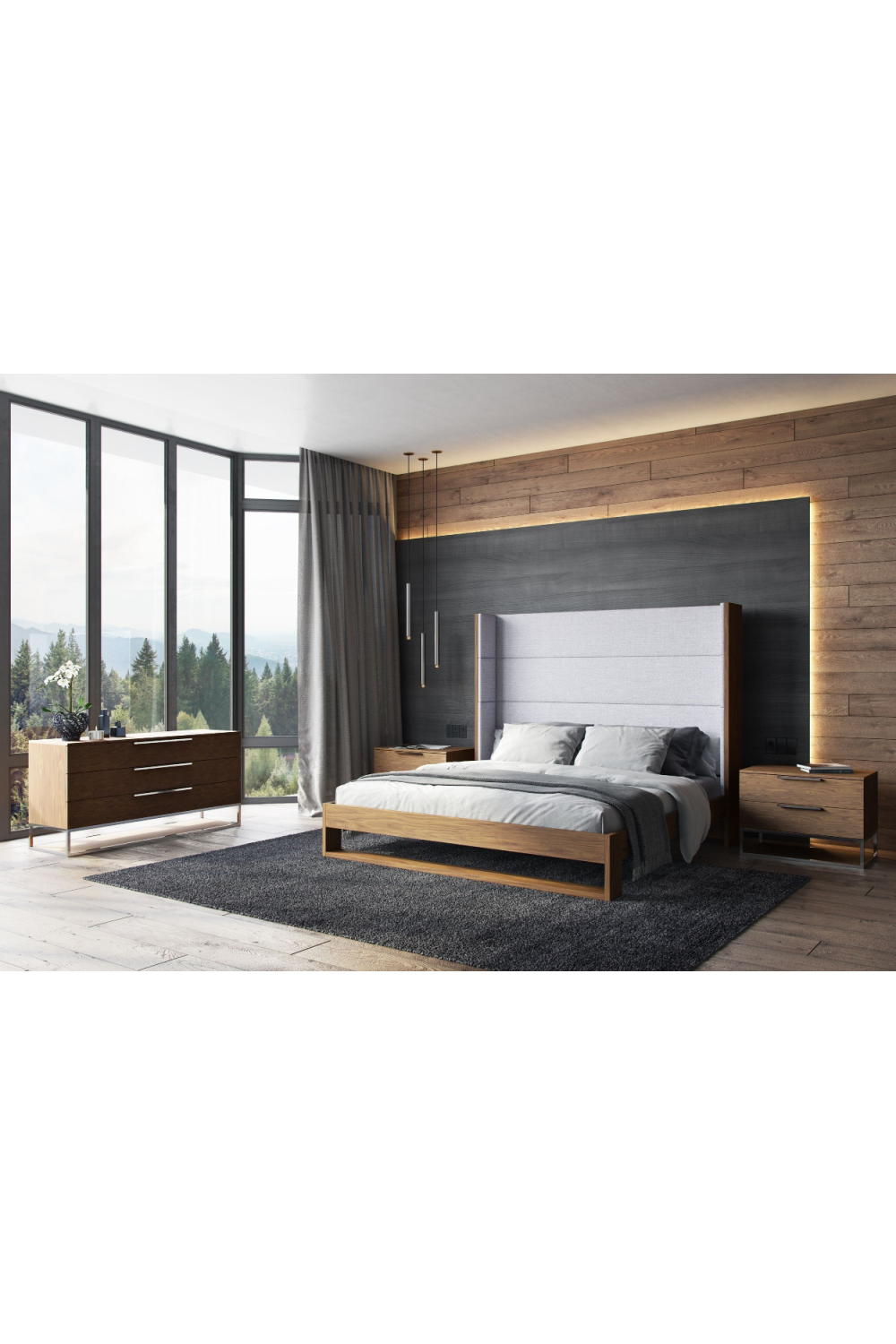   Gray Cotton Twill Bed | Oroa.com