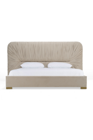   Beige Velvet Bed | Oroa.com