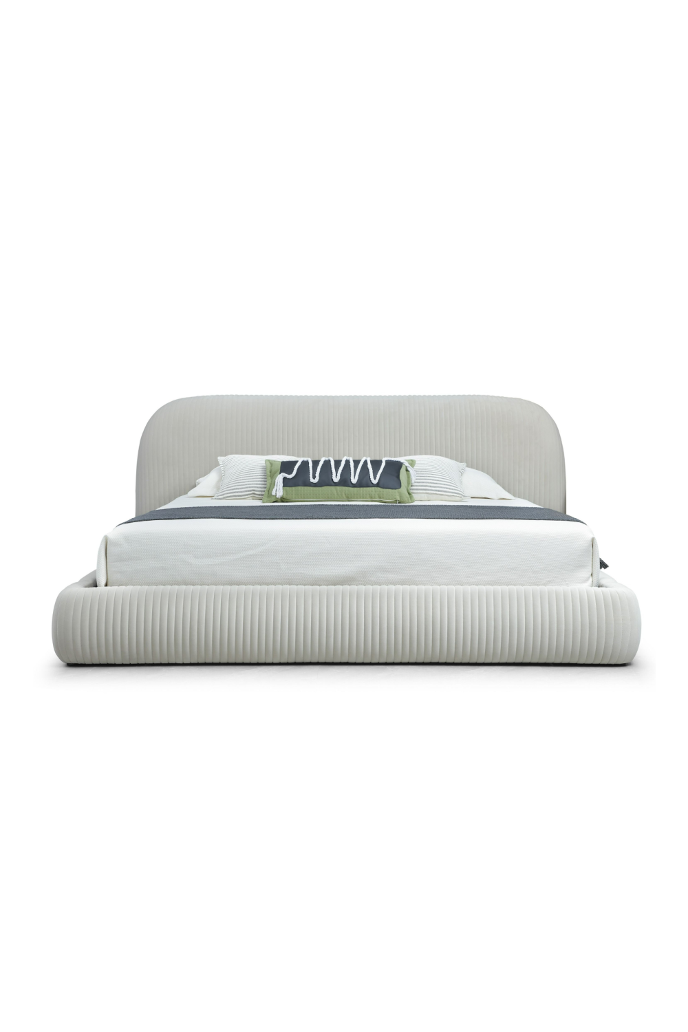   White Fluted Fabric Bed | Oroa.com