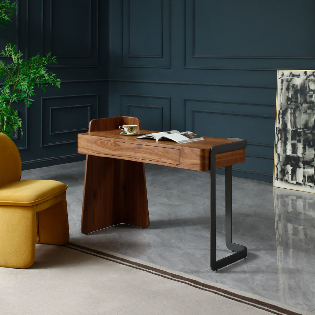   Walnut 2-Drawer Writing Desk | Oroa.com