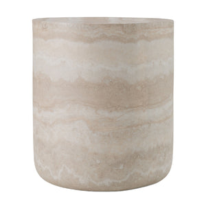   Round Travertine End Table | Oroa.com