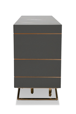   Rose Gold Inlaid 4-Door Sideboard | Oroa.com