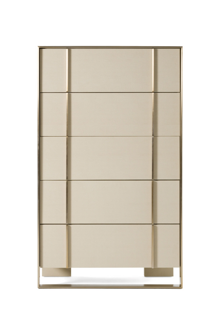   Beige Shagreen 5-Drawer Chest | Oroa.com