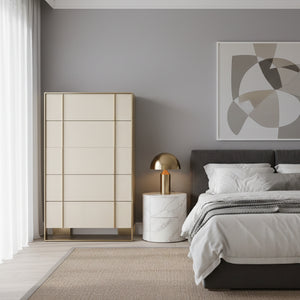   Beige Shagreen 5-Drawer Chest | Oroa.com