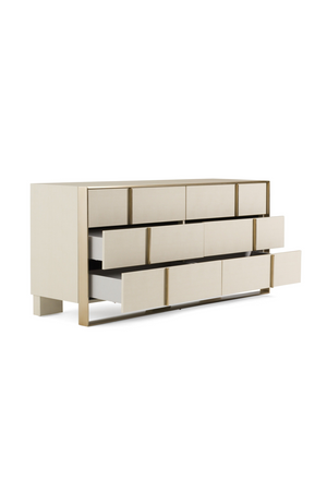   Beige Shagreen 6-Drawer Dresser | Oroa.com