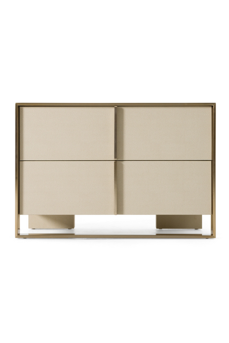   Beige Shagreen 2-Drawer Nightstand | Oroa.com