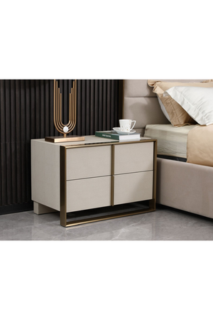   Beige Shagreen 2-Drawer Nightstand | Oroa.com