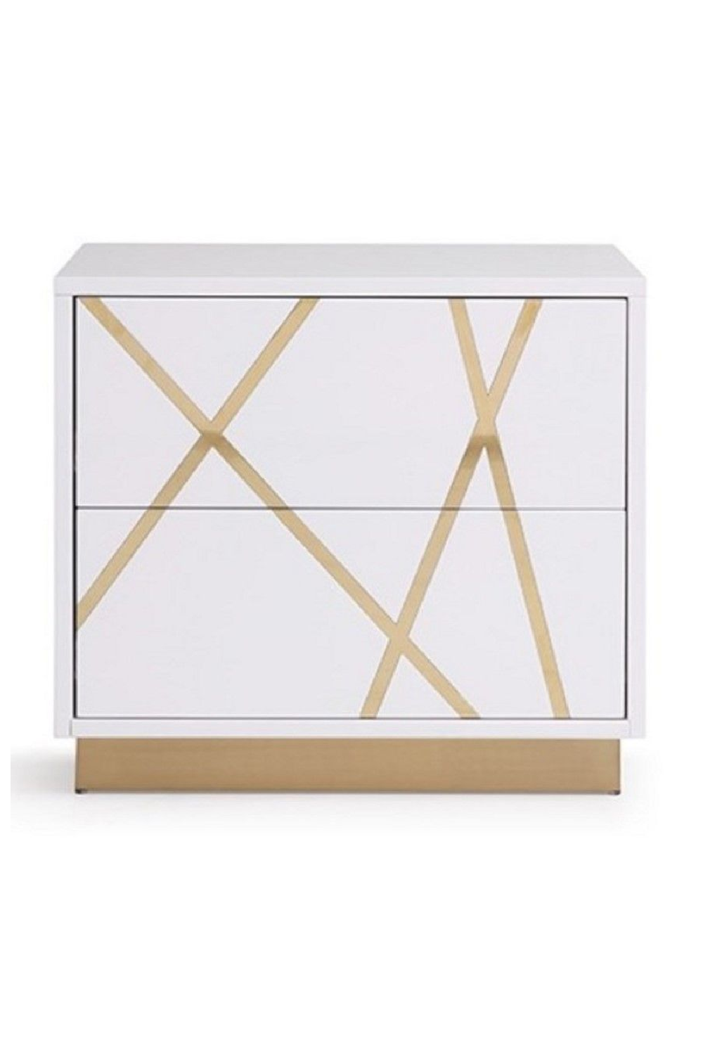   Gold Accent 2-Drawer Nightstand | Oroa.com