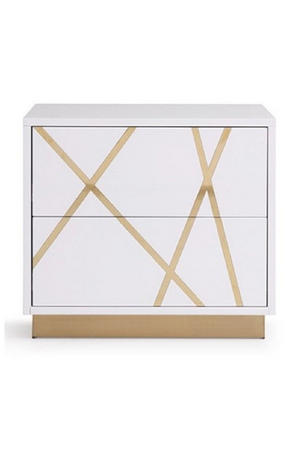  Gold Accent 2-Drawer Nightstand | Oroa.com