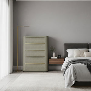   Beige Shagreen 5-Drawer Chest | Oroa.com