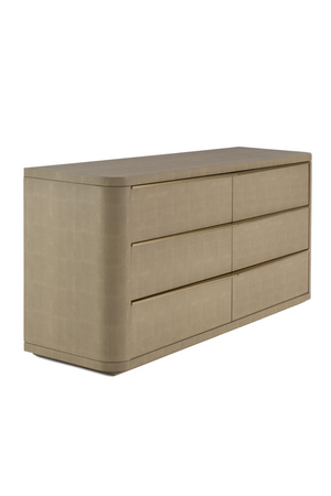   Beige Shagreen 6-Drawer Dresser | Oroa.com