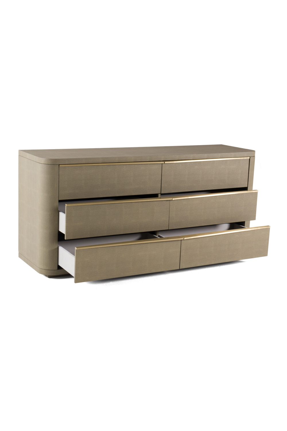   Beige Shagreen 6-Drawer Dresser | Oroa.com