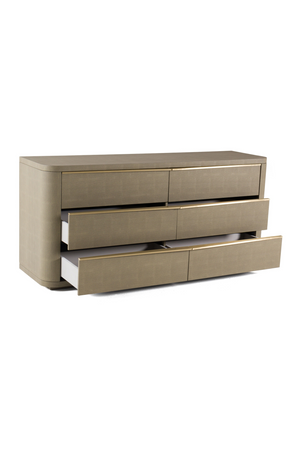   Beige Shagreen 6-Drawer Dresser | Oroa.com