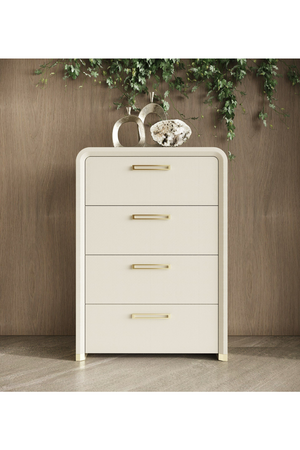   Beige Vegan Leather 4-Drawer Chest | Oroa.com