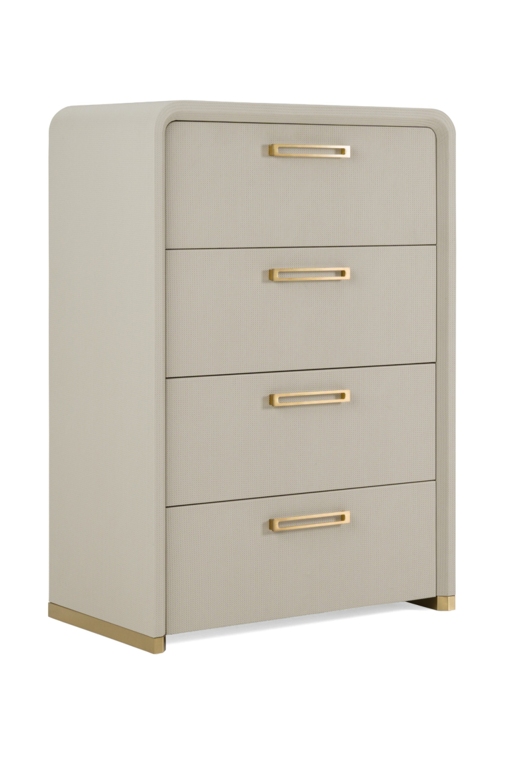  Beige Vegan Leather 4-Drawer Chest | Oroa.com