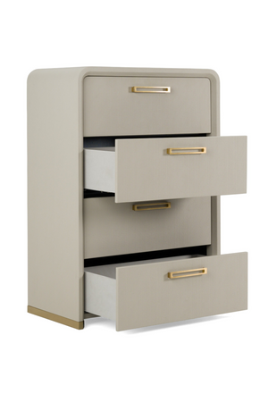   Beige Vegan Leather 4-Drawer Chest | Oroa.com
