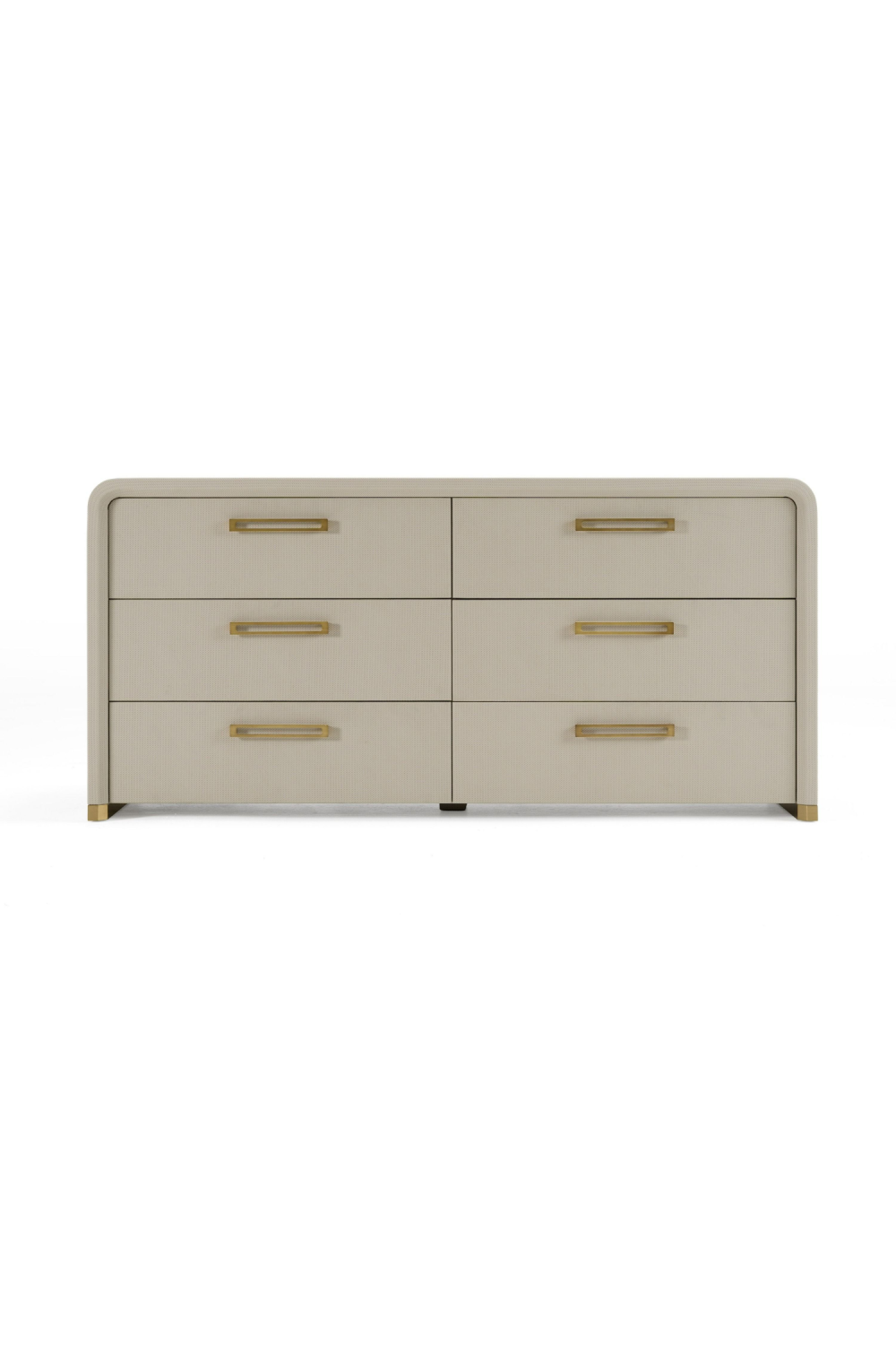   Beige Vegan Leather 6-Drawer Dresser | Oroa.com