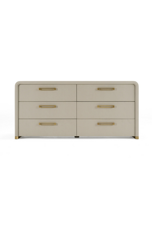   Beige Vegan Leather 6-Drawer Dresser | Oroa.com