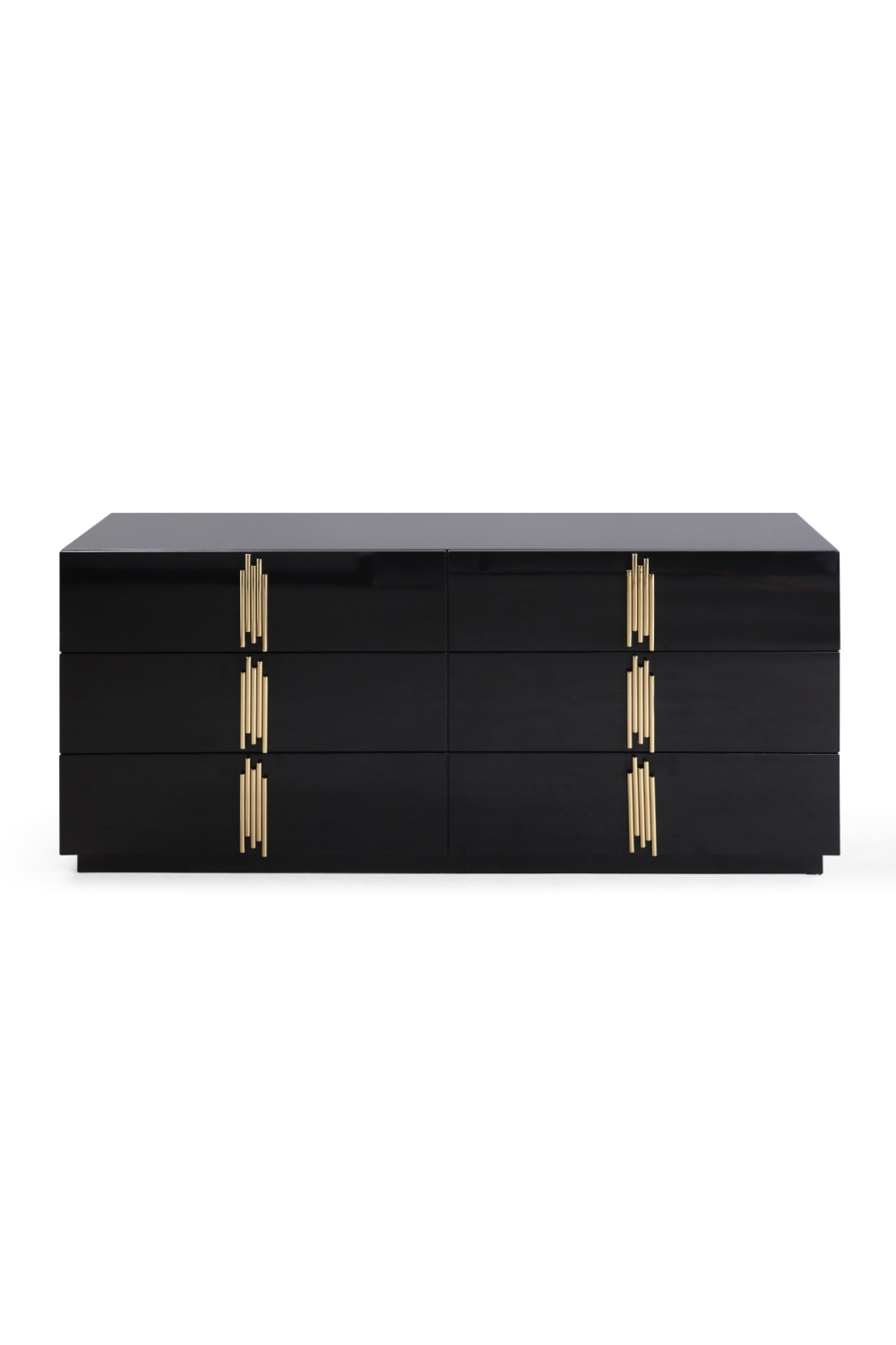   Mirrored Black 6-Drawer Dresser | Oroa.com