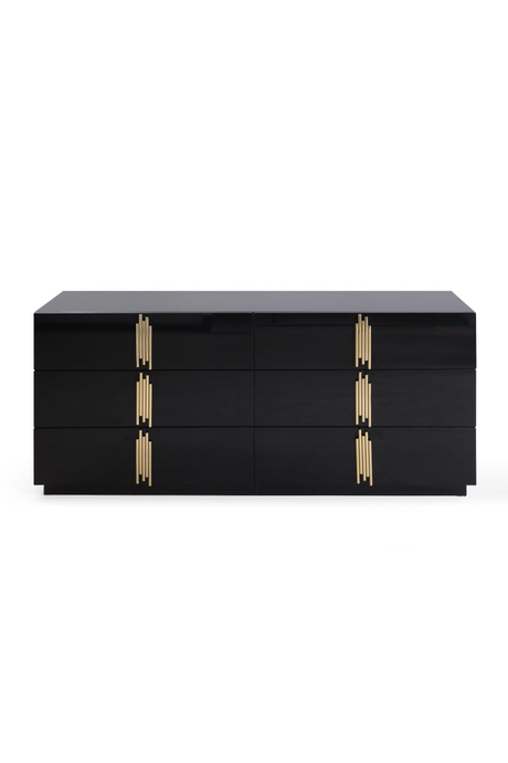   Mirrored Black 6-Drawer Dresser | Oroa.com