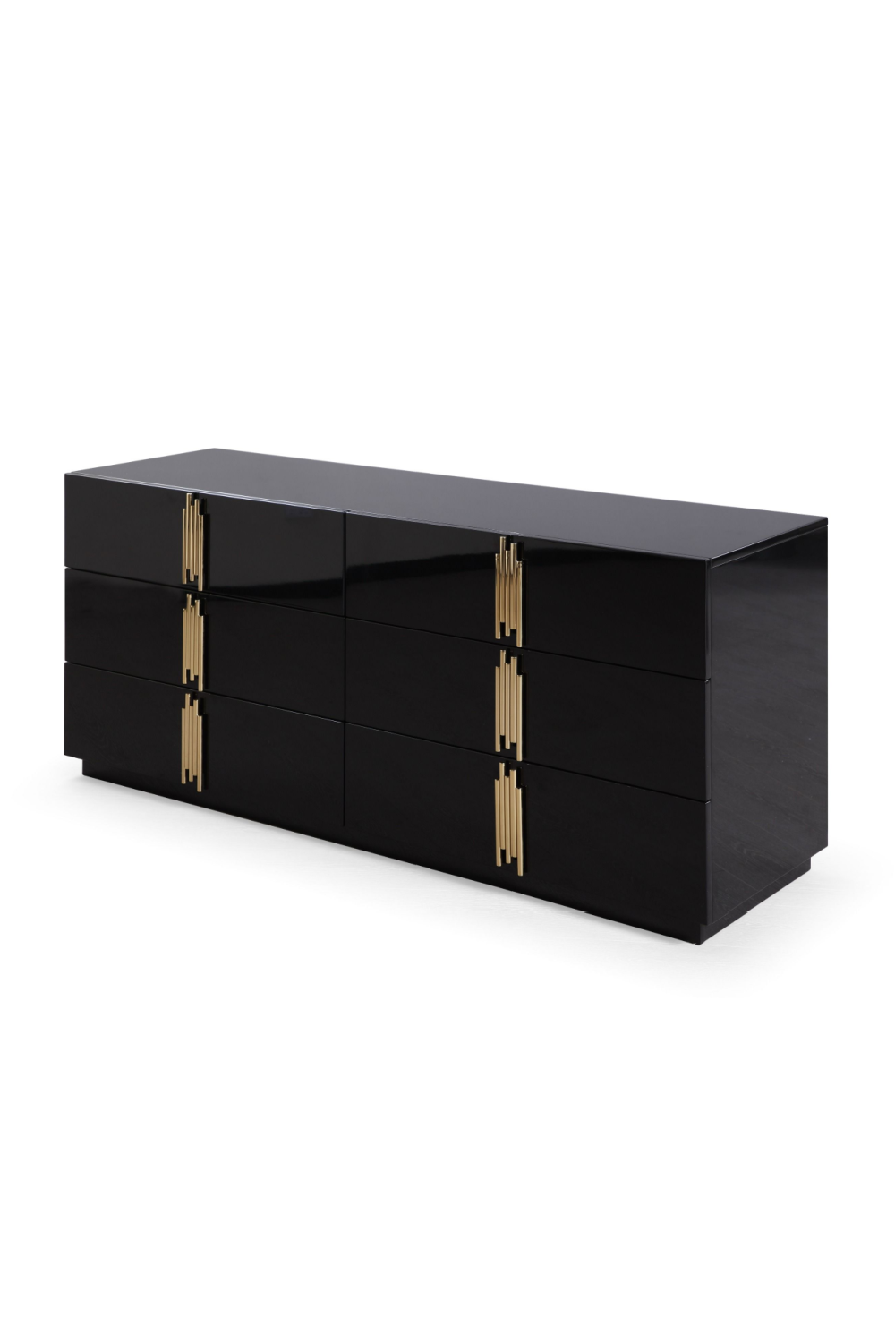   Mirrored Black 6-Drawer Dresser | Oroa.com
