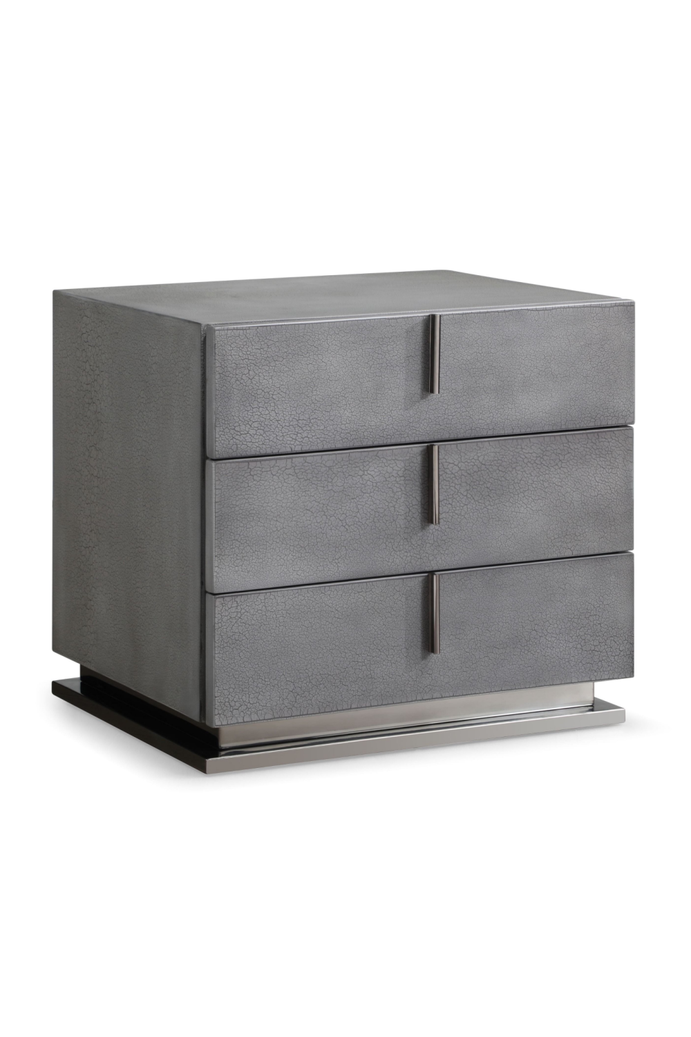   Gray Crackle 3-Drawer Nightstand | Oroa.com