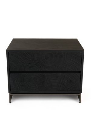   Matte Black Ash 2-Drawer Nightstand | Oroa.com
