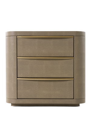   Beige Shagreen 3-Drawer Nightstand | Oroa.com