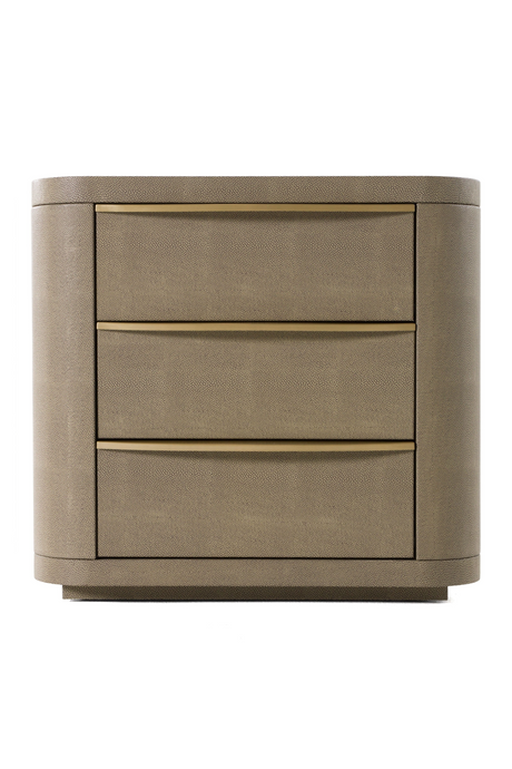   Beige Shagreen 3-Drawer Nightstand | Oroa.com