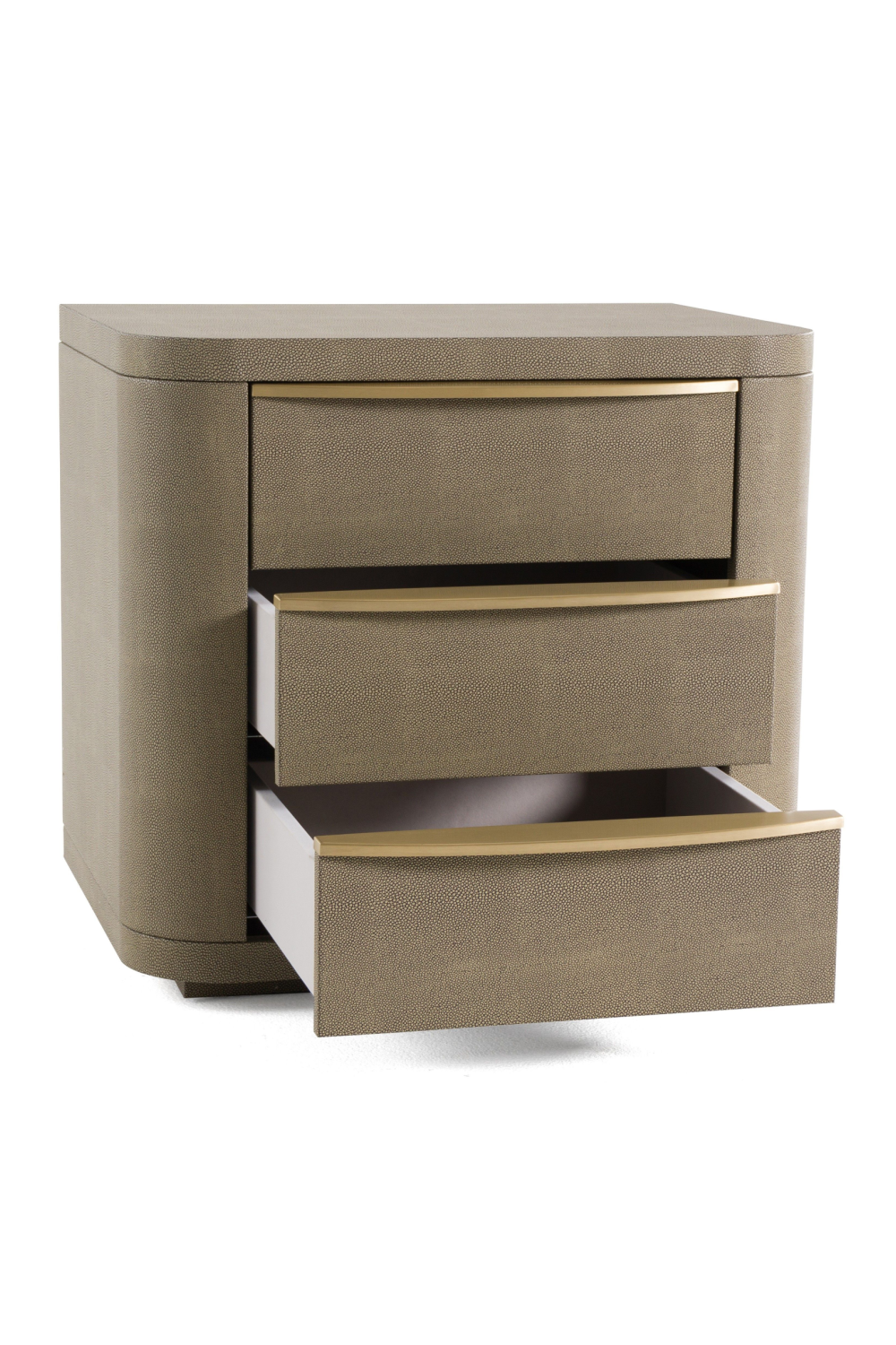   Beige Shagreen 3-Drawer Nightstand | Oroa.com