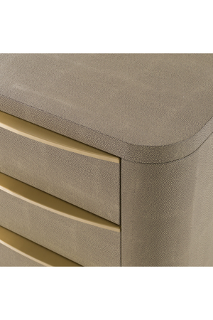   Beige Shagreen 3-Drawer Nightstand | Oroa.com
