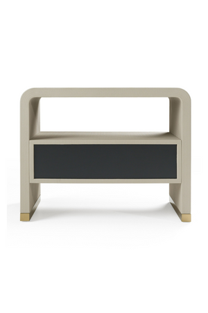   Beige Vegan Leather Nightstand | Oroa.com