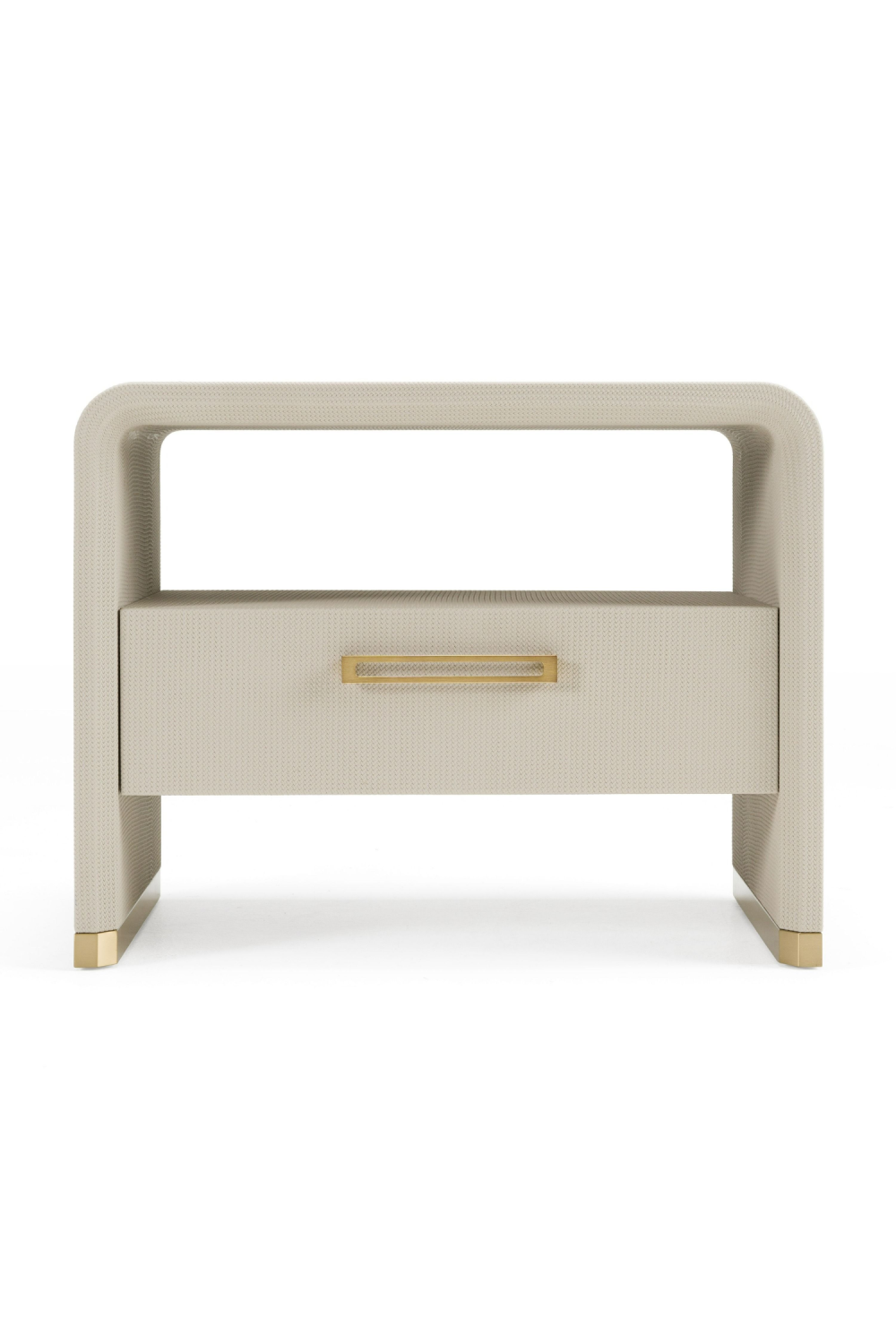   Beige Vegan Leather Nightstand | Oroa.com