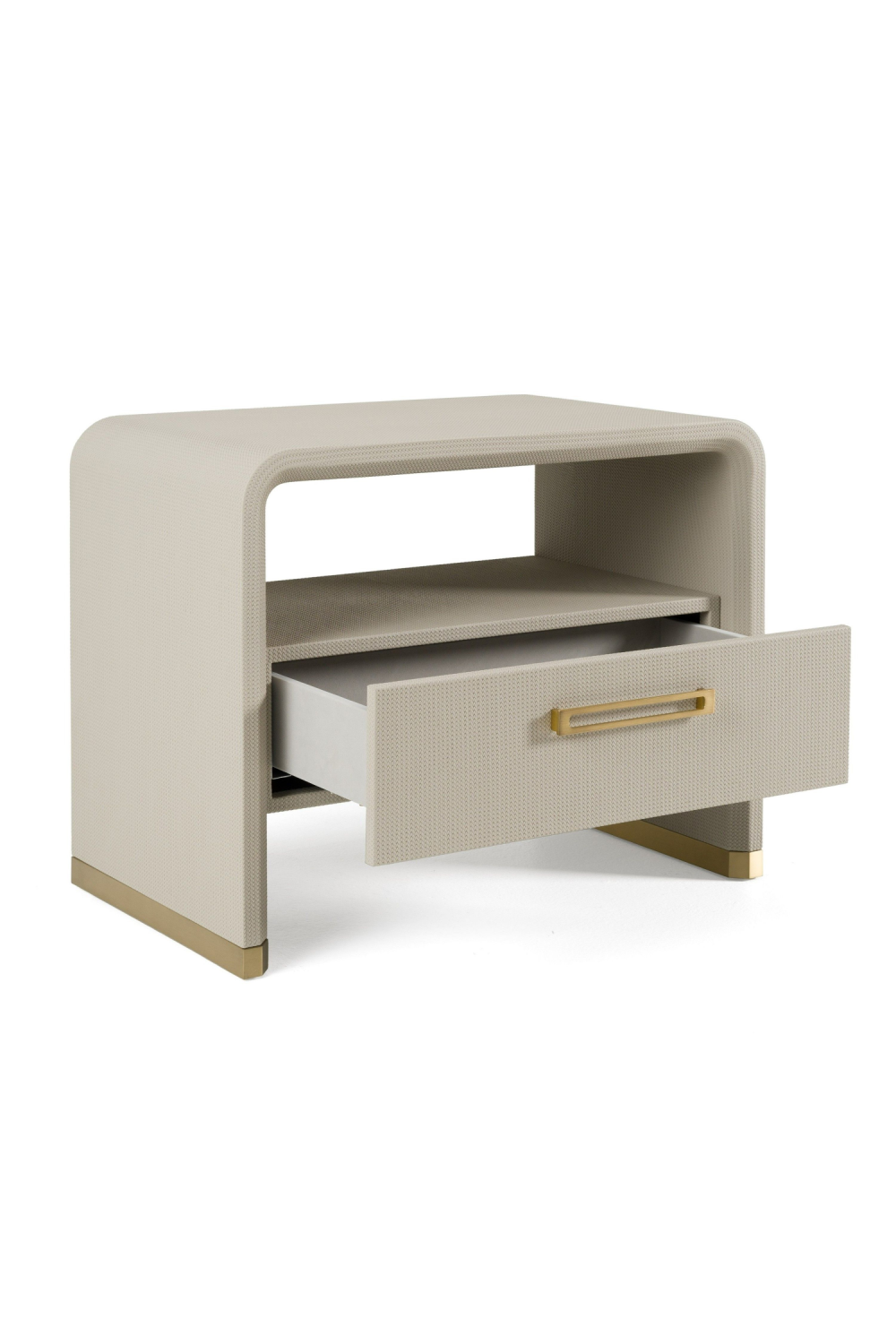   Beige Vegan Leather Nightstand | Oroa.com