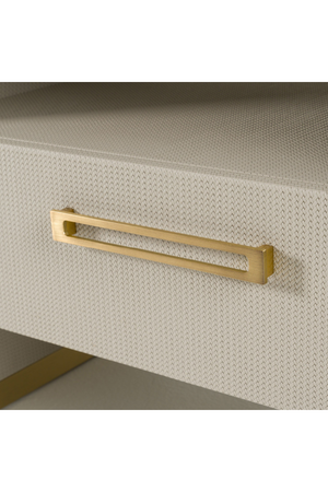  Beige Vegan Leather Nightstand | Oroa.com